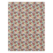 Waterverf poinsettia en holly patroon Kerstmis Tafelkleed (Voorkant)