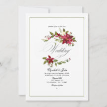 Waterverf Poinsettia en Hulst Kerst Huwelijk