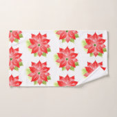 Waterverf Poinsettia en Patroon Bad Handdoek (Handdoek)