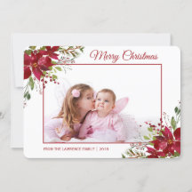 Waterverf Poinsettia Floral Christmas Foto