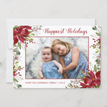 Waterverf Poinsettia Floral Christmas Foto