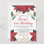 Waterverf Poinsettia Floral Kerstmis Kaart (Voorkant)