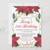 Waterverf Poinsettia Floral Kerstmis Kaart (Voorkant)