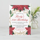 Waterverf Poinsettia Floral Kerstmis Kaart (Staand voorkant)