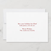 Waterverf Poinsettia Floral Prettige feestdagen Fo Feestdagenkaart (Achterkant)