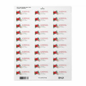 Waterverf Poinsettia Flower Christmas Return Etiket (Full Sheet)