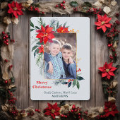 Waterverf Poinsettia Gold Lijst - Verticale foto