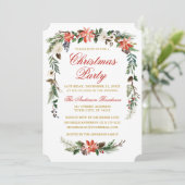 Waterverf Poinsettia Gold Red-kerstfeest Kaart (Staand voorkant)