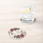 Waterverf Poinsettia, heilig, met dennenkerstfeest Kartonnen Onderzetters (Insitu)