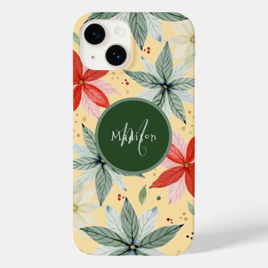 Waterverf Poinsettia Holiday Case-Mate iPhone Case (Achterkant)