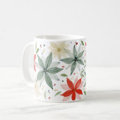Waterverf Poinsettia Holiday Koffiemok (Voorkant links)
