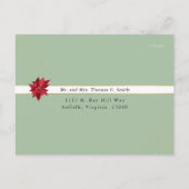 Waterverf Poinsettia Holiday Wedding RSVP Briefkaart (Achterkant)