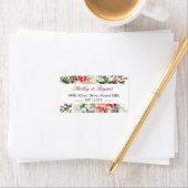 Waterverf Poinsettia Holly Berry Ivory Floral Etiket (Insitu)