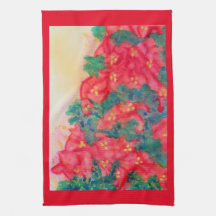 Waterverf poinsettia in kerstboom