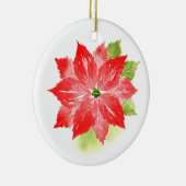 Waterverf Poinsettia Keramisch Ornament (Rechts)