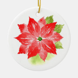 Waterverf Poinsettia Keramisch Ornament