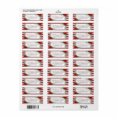 Waterverf Poinsettia kerstAdresetiketten Etiket (Full Sheet)