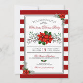 Waterverf Poinsettia kerstfeest Kaart (Voorkant)