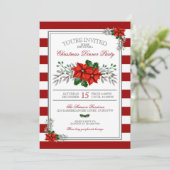 Waterverf Poinsettia kerstfeest Kaart (Staand voorkant)