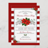 Waterverf Poinsettia kerstfeest Kaart (Voorkant / Achterkant)