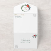 Waterverf Poinsettia Kerstfeest Lijst Weddenschap All In One Uitnodiging (Buitenkant)