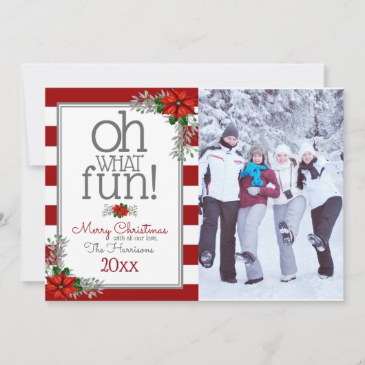 Waterverf Poinsettia Kerstfotograaf Feestdagenkaart (Voorkant)