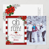 Waterverf Poinsettia Kerstfotograaf Feestdagenkaart (Voorkant / Achterkant)