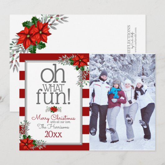Waterverf Poinsettia Kerstfotograaf Feestdagenkaart (Voorkant / Achterkant)