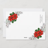 Waterverf Poinsettia Kerstfotograaf Feestdagenkaart (Achterkant)