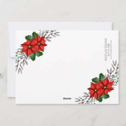 Waterverf Poinsettia Kerstfotograaf Feestdagenkaart (Achterkant)