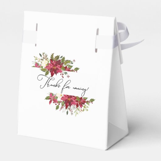 Waterverf Poinsettia Kerstmis Bedankdoosjes (Achterkant)