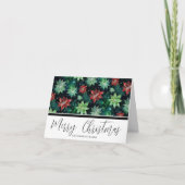 Waterverf Poinsettia Kerstmis Feestdagen Kaart (Voorkant)