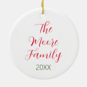 Waterverf Poinsettia Kerstmis WeesMonogram Keramisch Ornament (Achterkant)