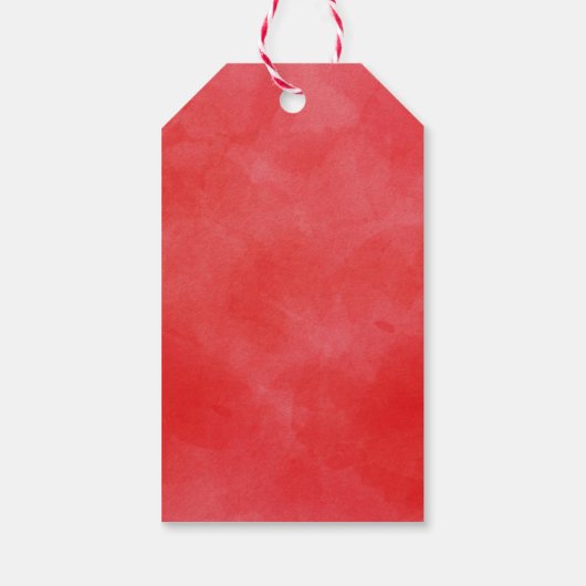 Waterverf Poinsettia Kerstmis Wreatfoto Cadeaulabel (Achterkant)