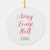 Waterverf Poinsettia Kerstmis Wreatfoto Keramisch Ornament (Achterkant)