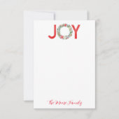 Waterverf Poinsettia Kerstmis Wreath Joy Bedankkaart (Voorkant)