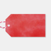 Waterverf Poinsettia Kerstmis Wreath Joy Cadeaulabel (Achterkant Horizontaal)