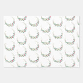 Waterverf Poinsettia Kerstmis Wreaths Inpakpapier Vel (Voorkant 3)