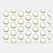 Waterverf Poinsettia Kerstmis Wreaths Inpakpapier Vel (Voorkant 2)