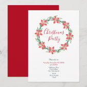 Waterverf Poinsettia laat Wreator Kaart (Voorkant / Achterkant)