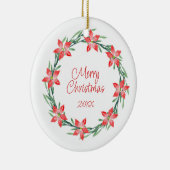 Waterverf Poinsettia laat Wreator Keramisch Ornament (Rechts)