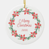 Waterverf Poinsettia laat Wreator Keramisch Ornament (Voorkant)