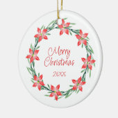 Waterverf Poinsettia laat Wreator Keramisch Ornament (Links)