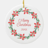 Waterverf Poinsettia laat Wreator Keramisch Ornament (Achterkant)