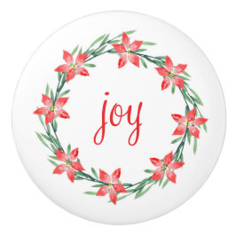 Waterverf Poinsettia Leaves Keramische Knop