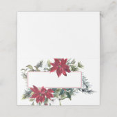 Waterverf poinsettia lijst Kerst Plaatskaartje (Buitenkant ongevouwen)