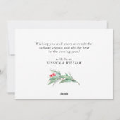 Waterverf Poinsettia Mistletoe kerstgroet Feestdagenkaart (Achterkant)