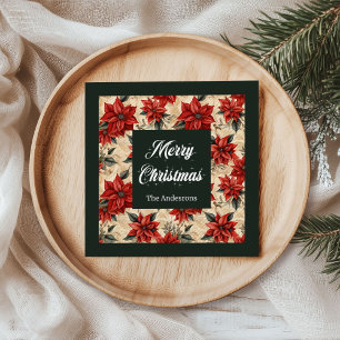 Waterverf Poinsettia Napkins Vakantietafel Charm Servet