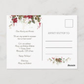 Waterverf Poinsettia New Home Kerstfeestdag Briefkaart (Achterkant)