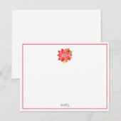 Waterverf Poinsettia Notitiekaartje (Voorkant / Achterkant)